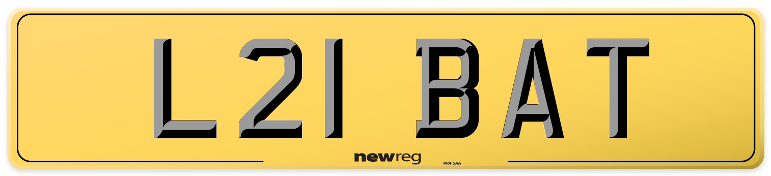 L21 BAT Rear Number Plate
