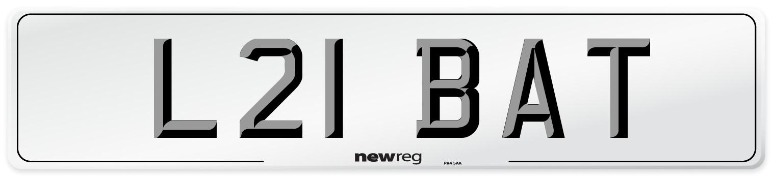 L21 BAT Front Number Plate