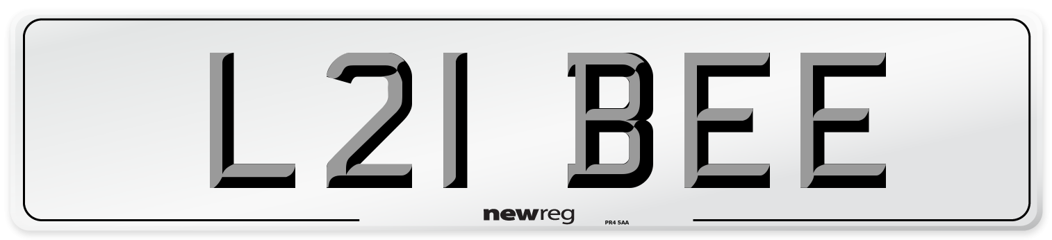 L21 BEE Front Number Plate
