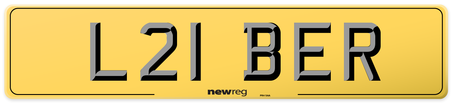 L21 BER Rear Number Plate