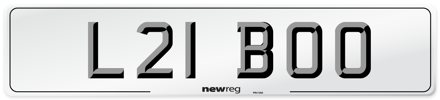L21 BOO Front Number Plate