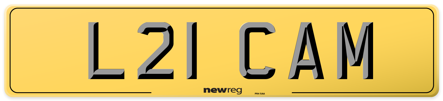 L21 CAM Rear Number Plate