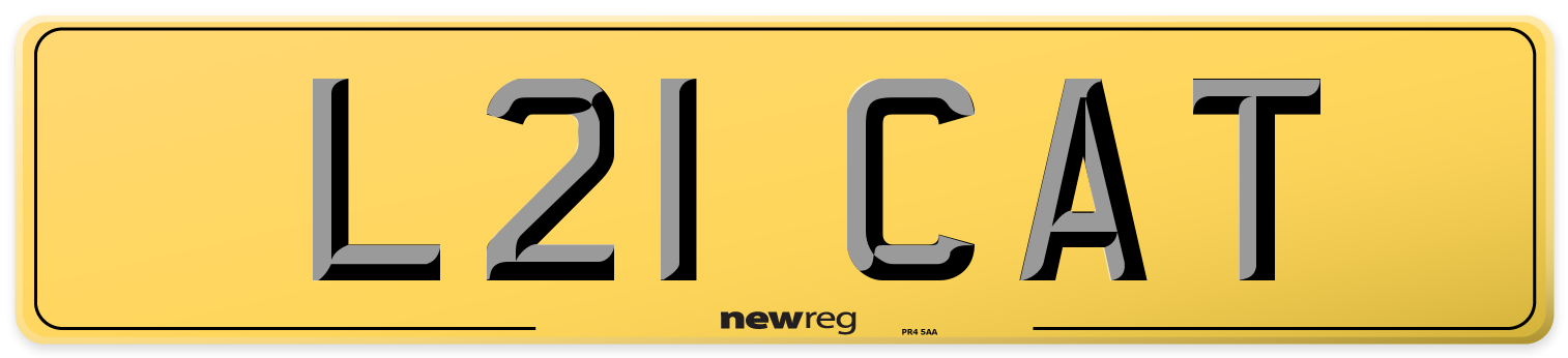 L21 CAT Rear Number Plate