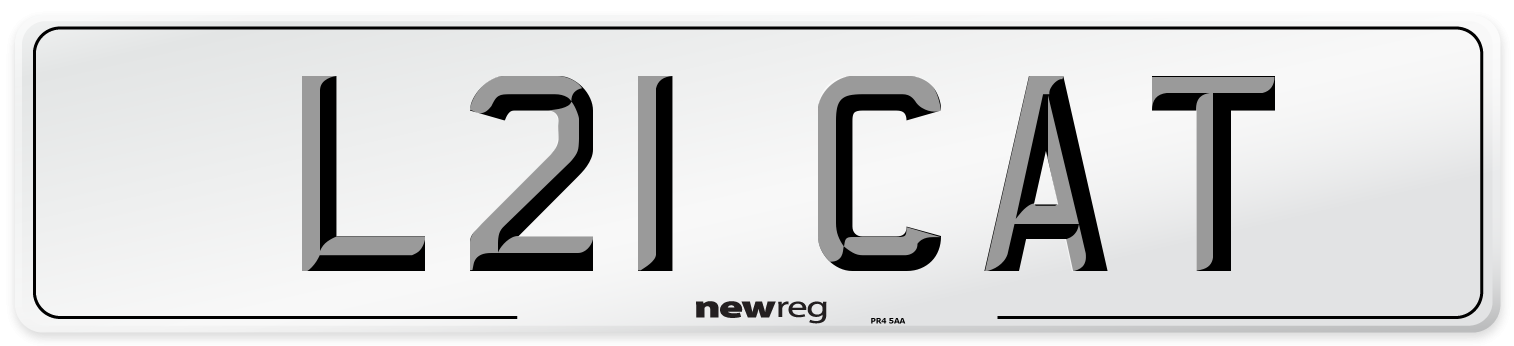 L21 CAT Front Number Plate