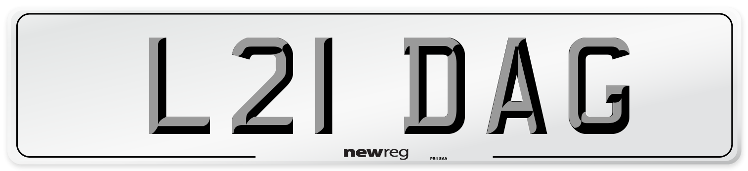L21 DAG Front Number Plate