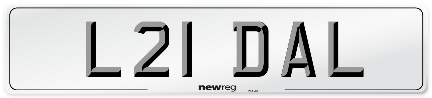 L21 DAL Front Number Plate