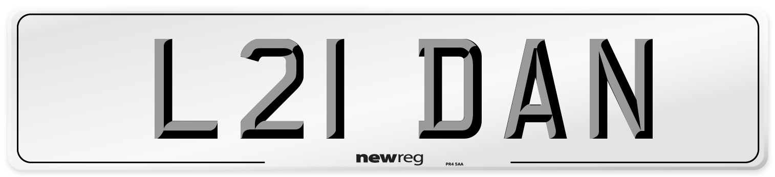 L21 DAN Front Number Plate