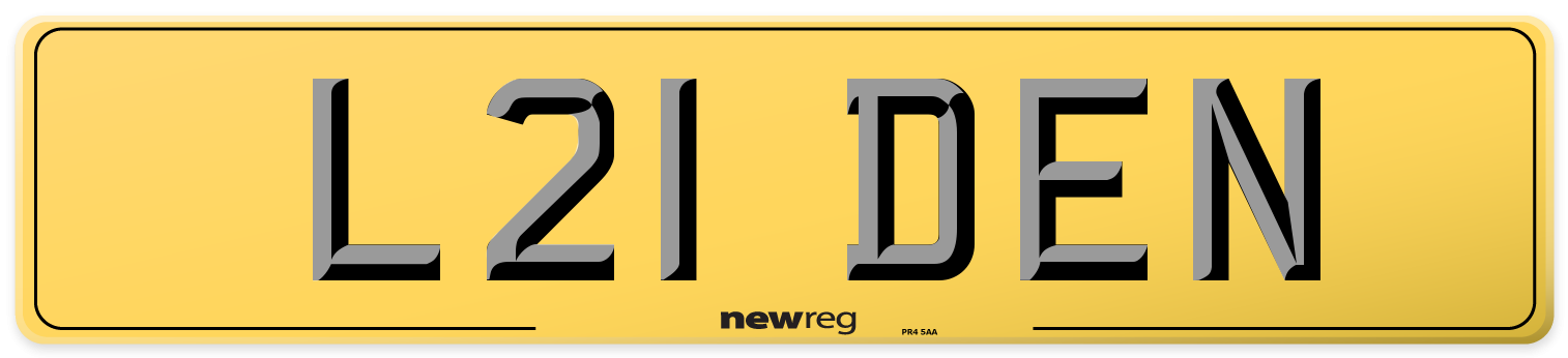 L21 DEN Rear Number Plate