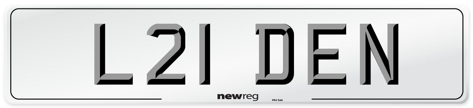 L21 DEN Front Number Plate