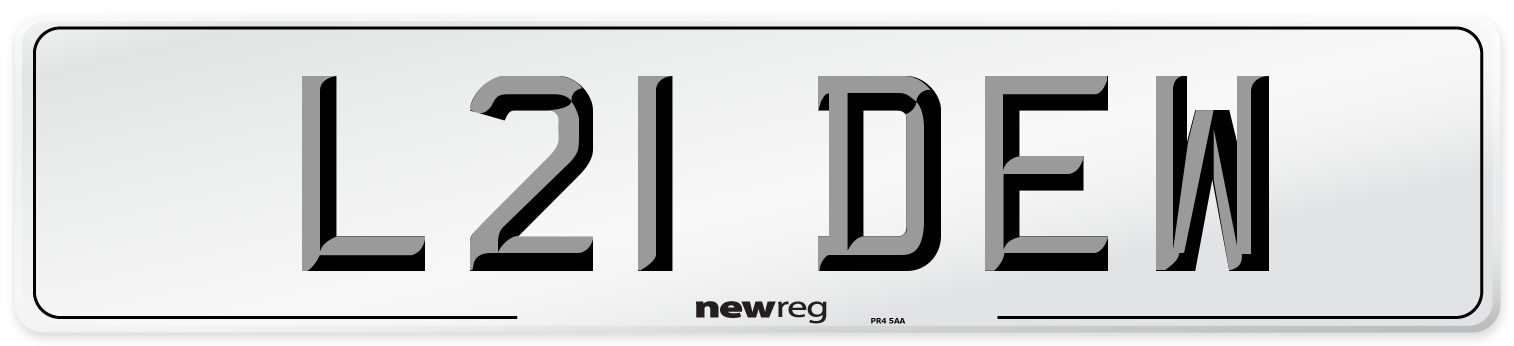 L21 DEW Front Number Plate
