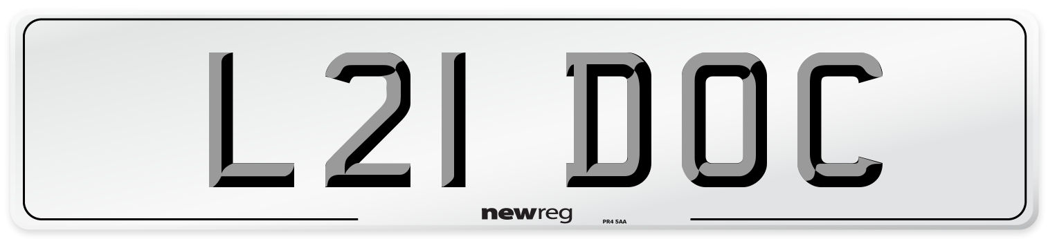 L21 DOC Front Number Plate