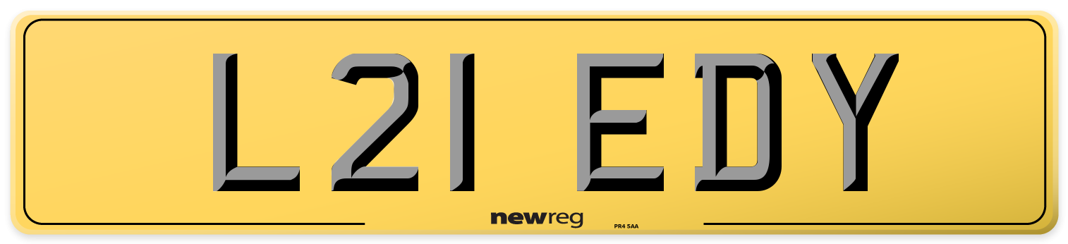 L21 EDY Rear Number Plate