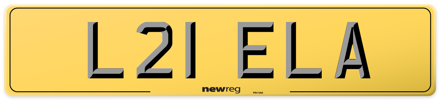 L21 ELA Rear Number Plate