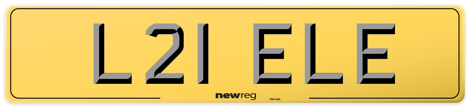 L21 ELE Rear Number Plate