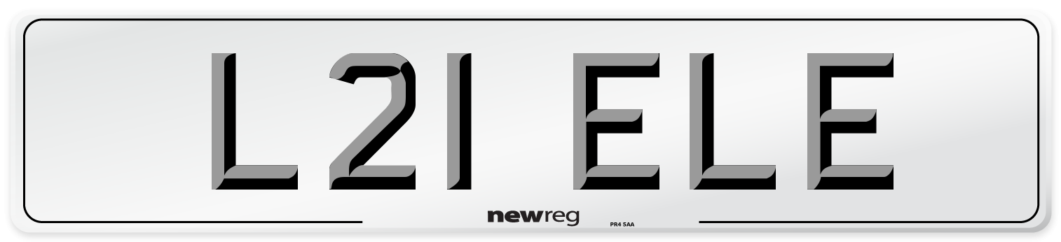 L21 ELE Front Number Plate