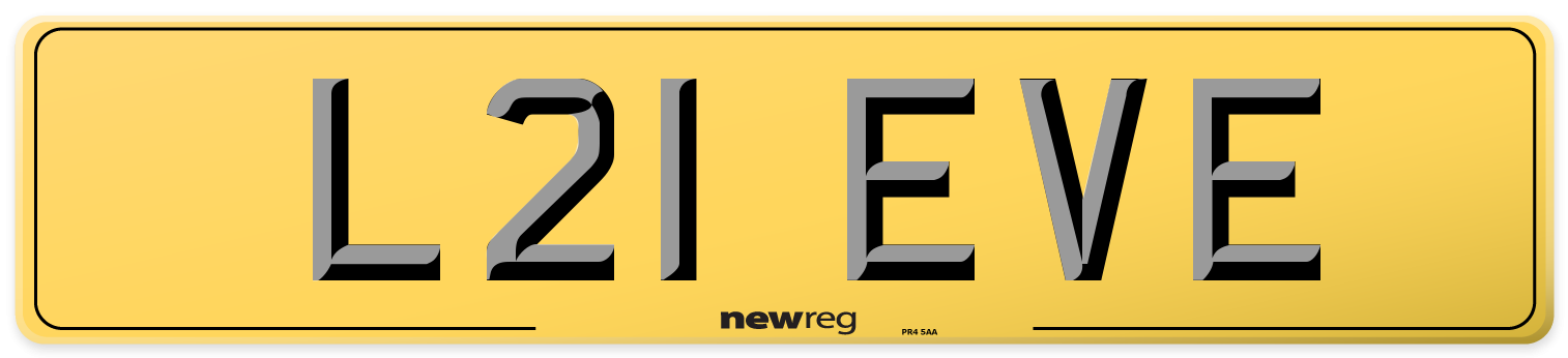 L21 EVE Rear Number Plate