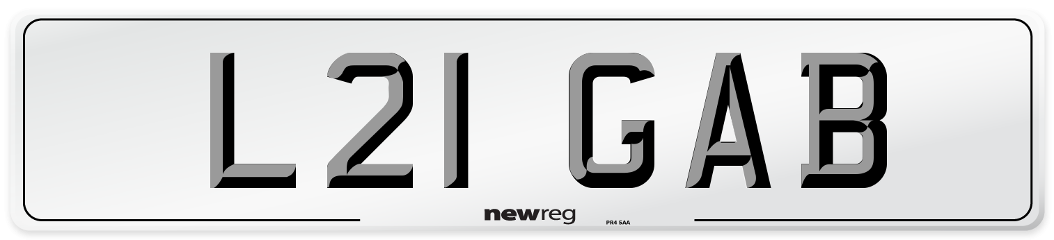 L21 GAB Front Number Plate