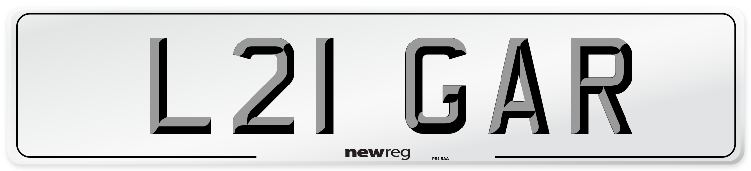 L21 GAR Front Number Plate