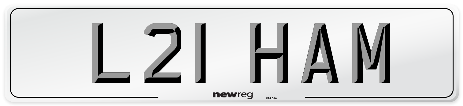 L21 HAM Front Number Plate