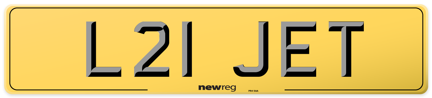 L21 JET Rear Number Plate