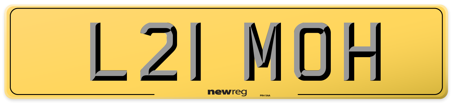L21 MOH Rear Number Plate