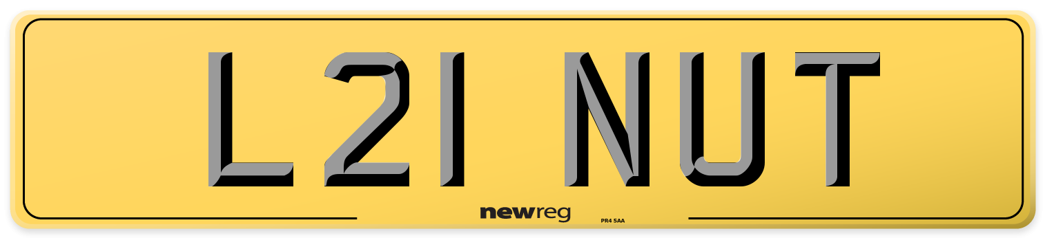 L21 NUT Rear Number Plate
