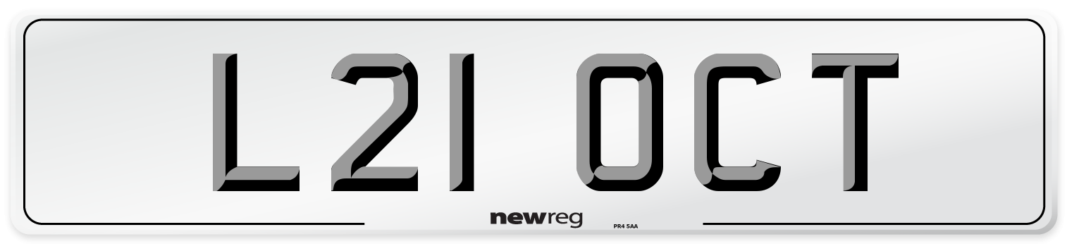 L21 OCT Front Number Plate