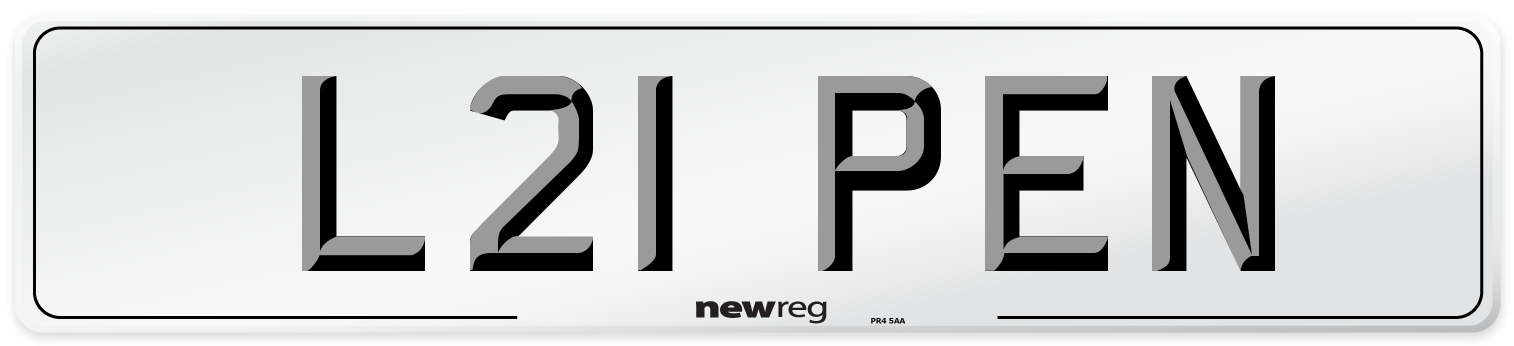 L21 PEN Front Number Plate