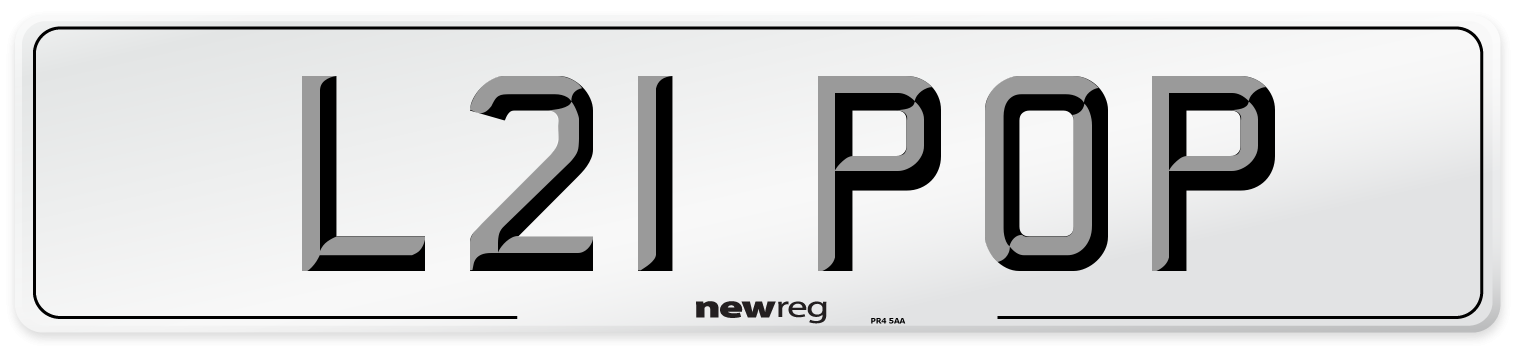 L21 POP Front Number Plate