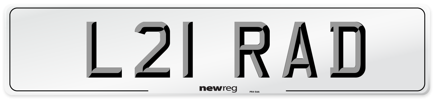 L21 RAD Front Number Plate