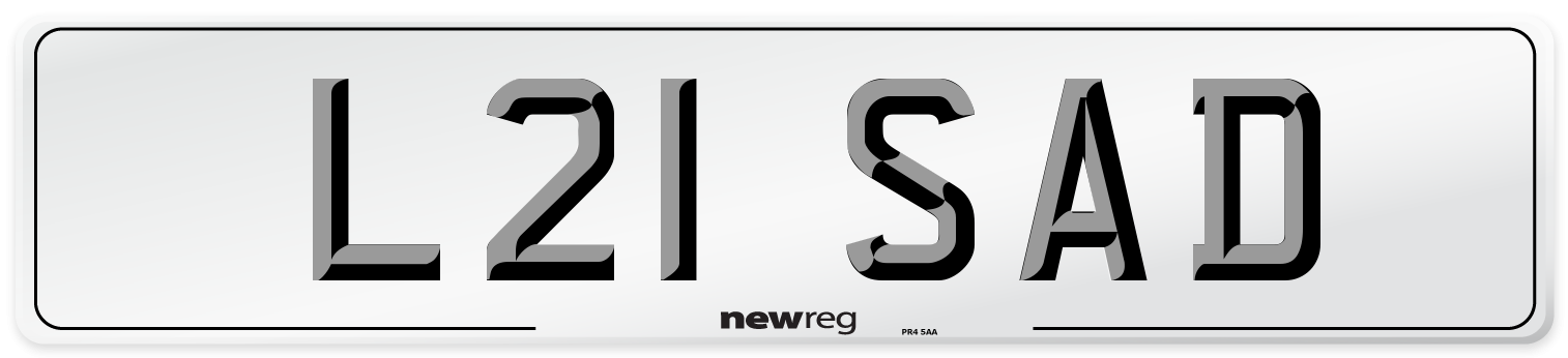 L21 SAD Front Number Plate