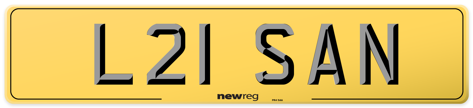 L21 SAN Rear Number Plate