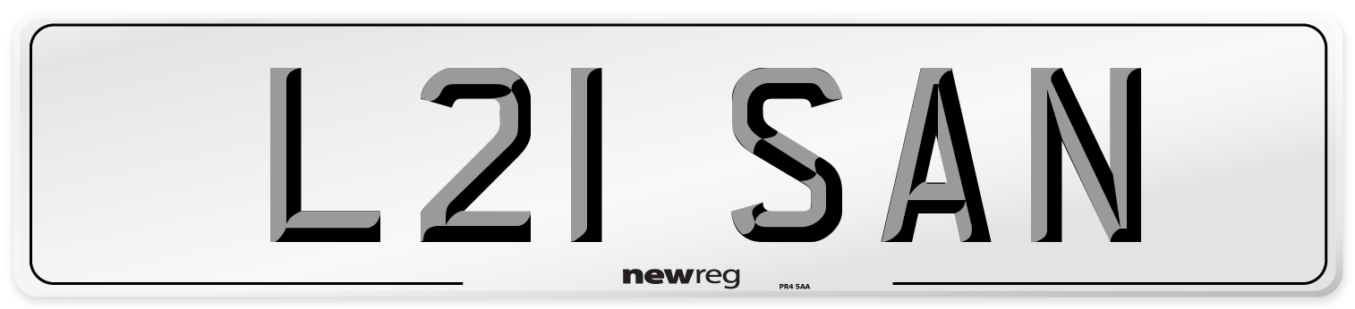 L21 SAN Front Number Plate