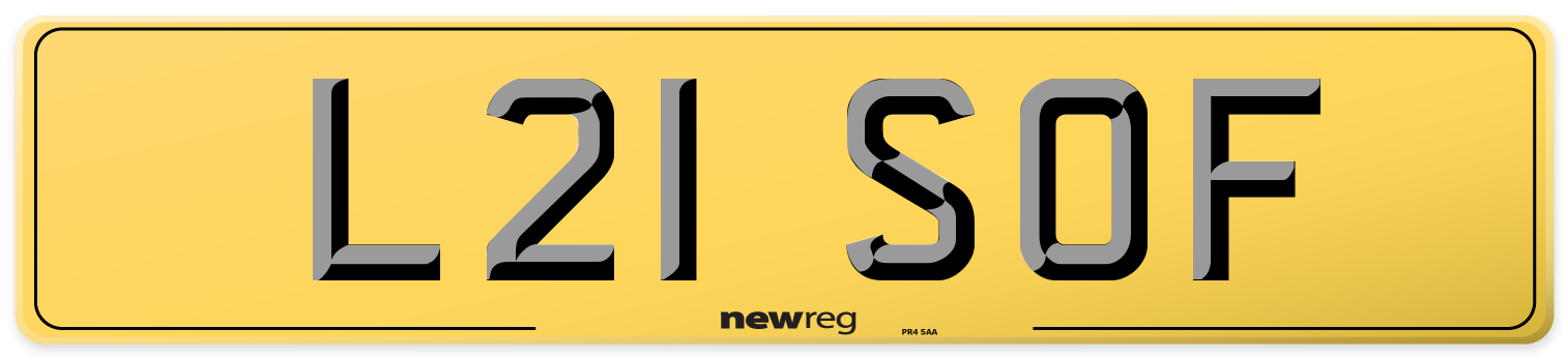 L21 SOF Rear Number Plate