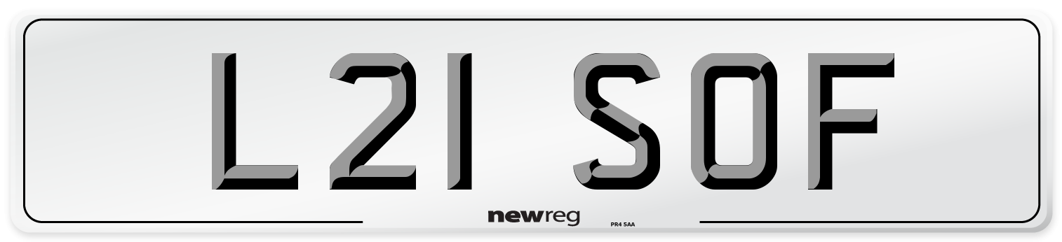 L21 SOF Front Number Plate