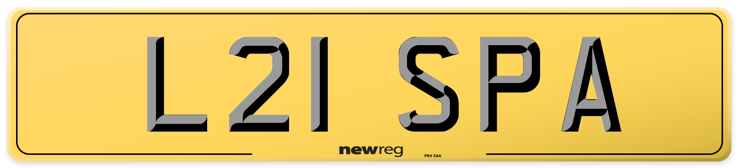 L21 SPA Rear Number Plate