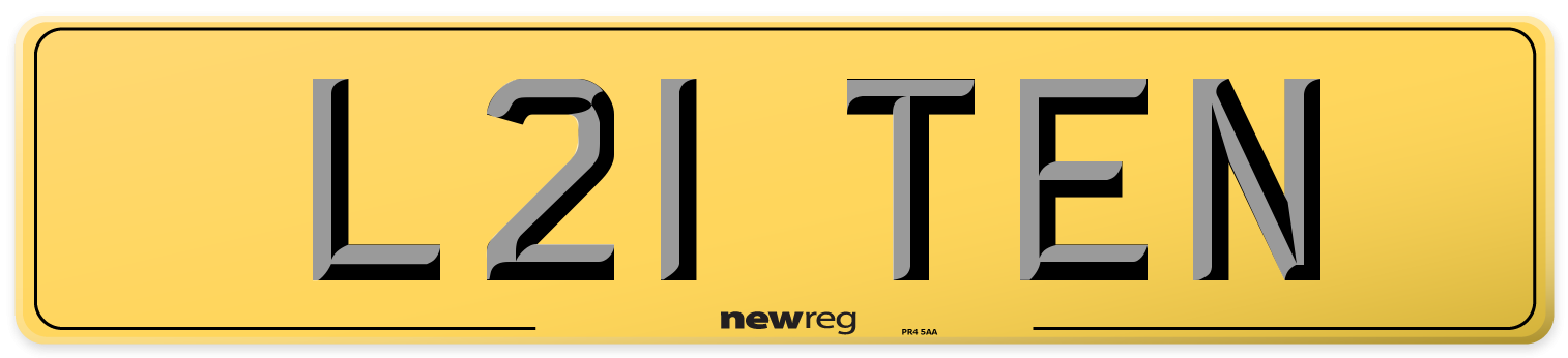 L21 TEN Rear Number Plate