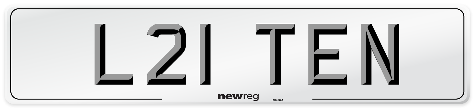 L21 TEN Front Number Plate