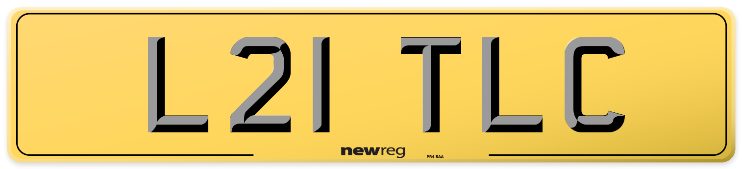 L21 TLC Rear Number Plate
