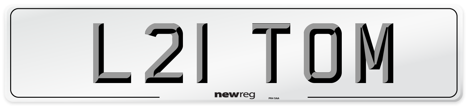 L21 TOM Front Number Plate