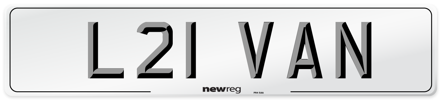 L21 VAN Front Number Plate