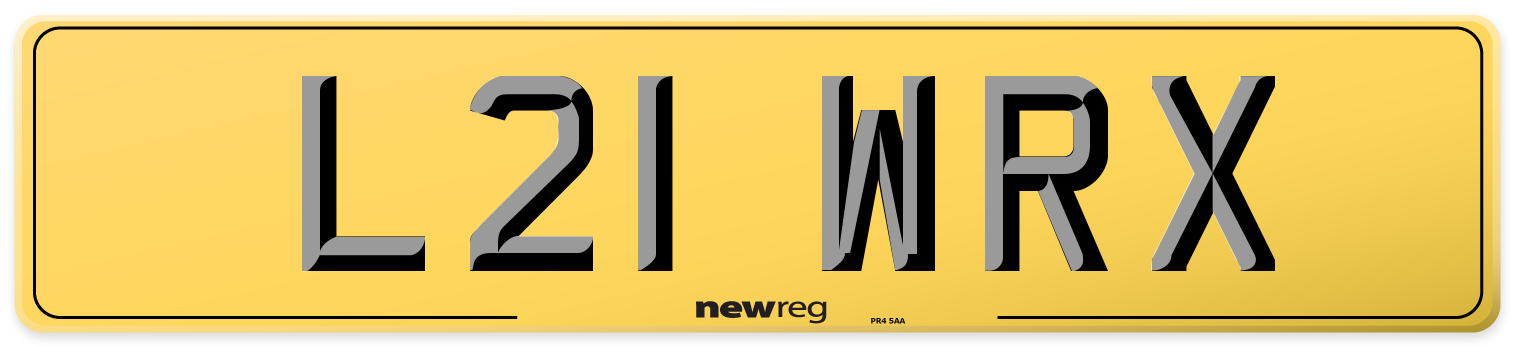 L21 WRX Rear Number Plate
