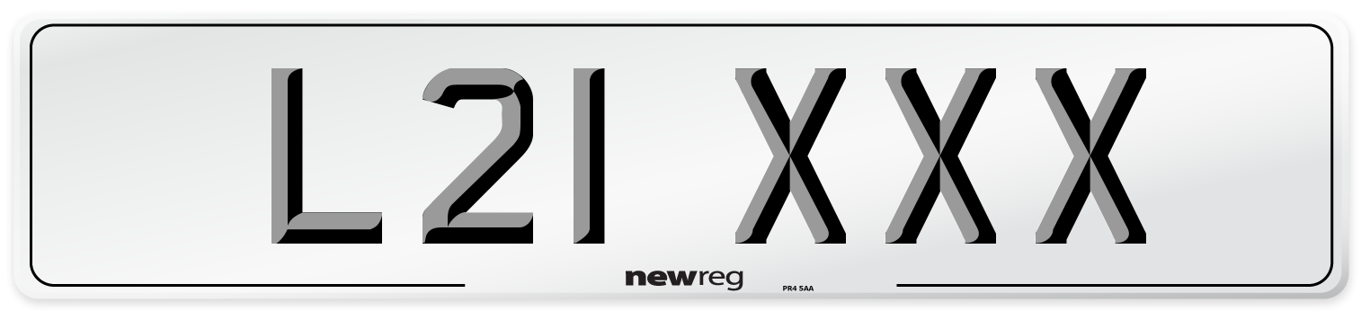 L21 XXX Front Number Plate