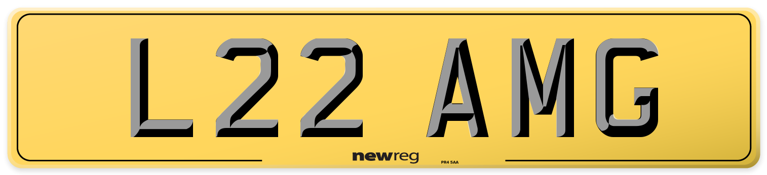 L22 AMG Rear Number Plate