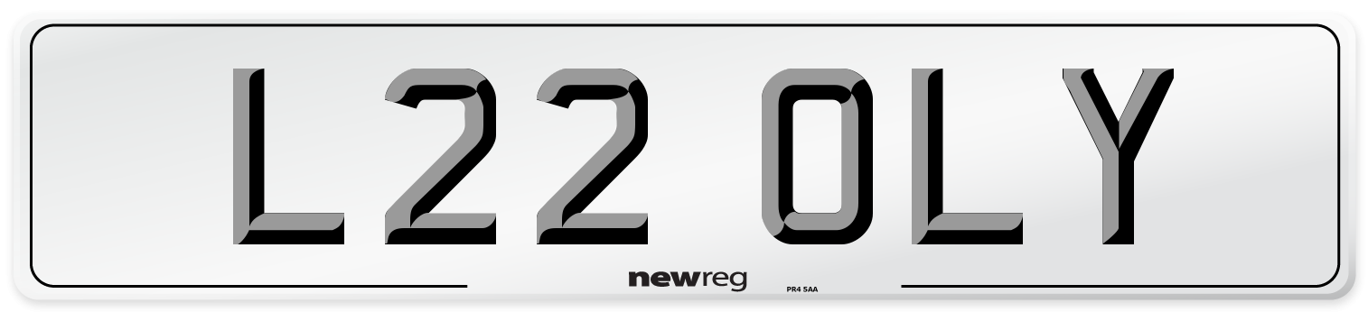 L22 OLY Front Number Plate