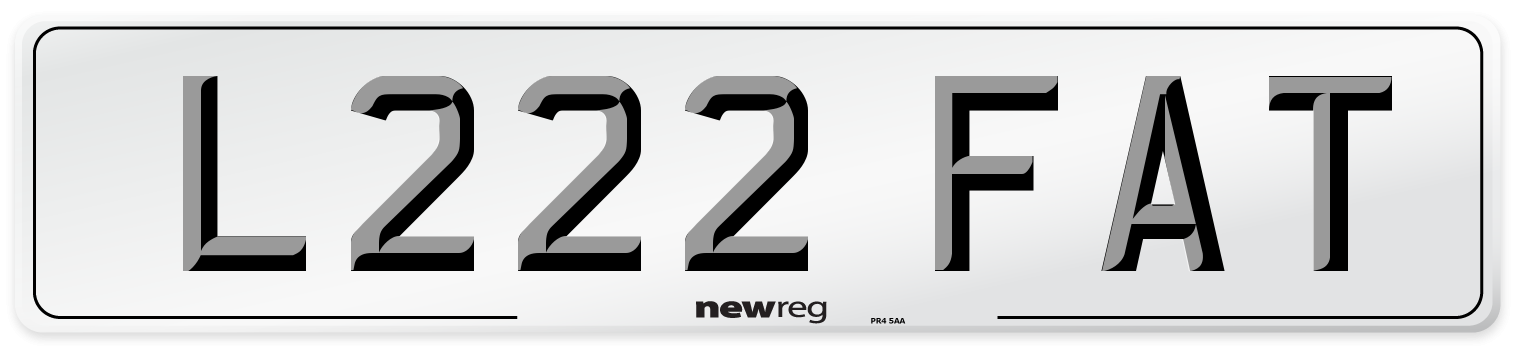 L222 FAT Front Number Plate