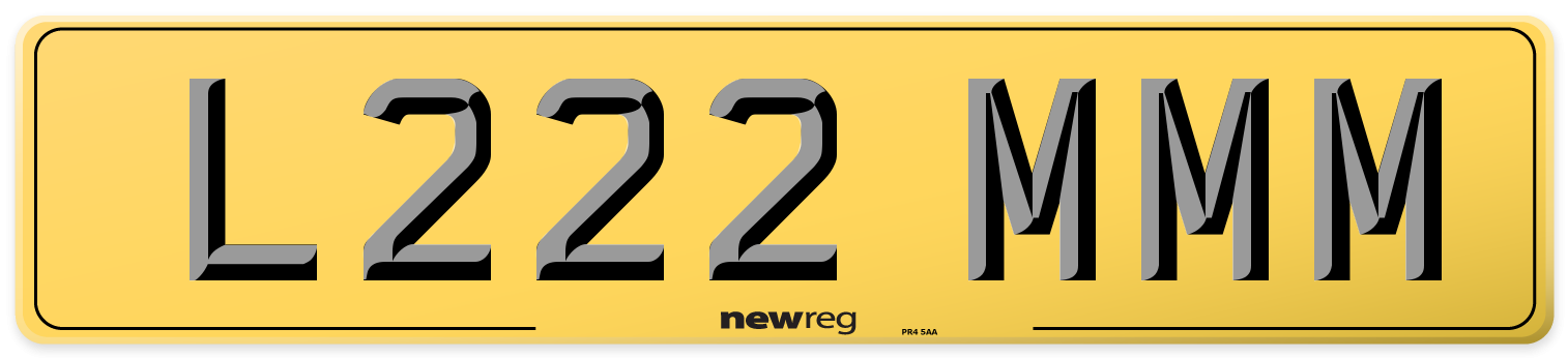 L222 MMM Rear Number Plate