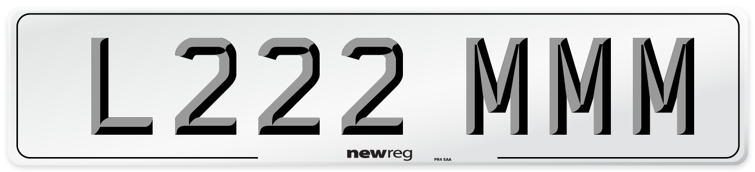 L222 MMM Front Number Plate