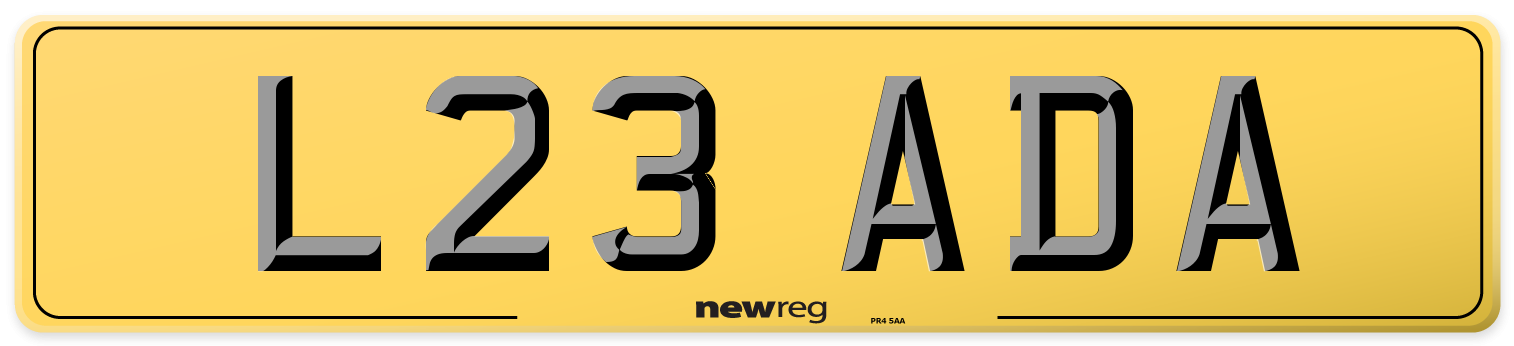 L23 ADA Rear Number Plate