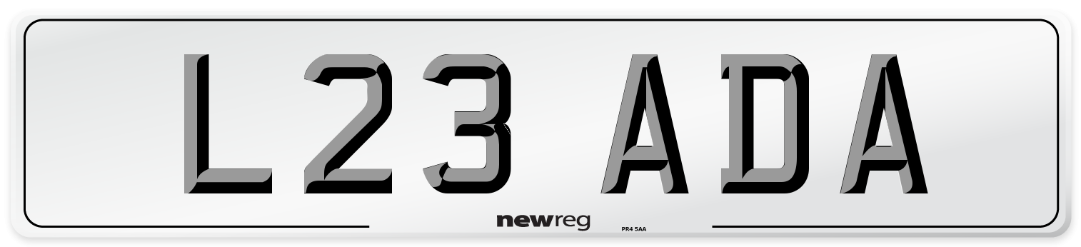 L23 ADA Front Number Plate